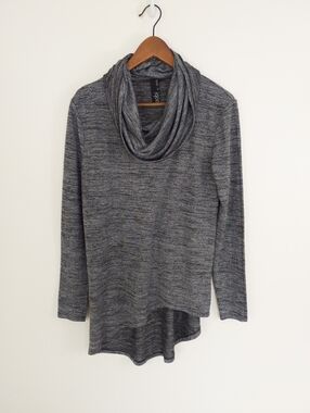 Bobi Los Angeles Heathered Cowl Neck Top Size Large